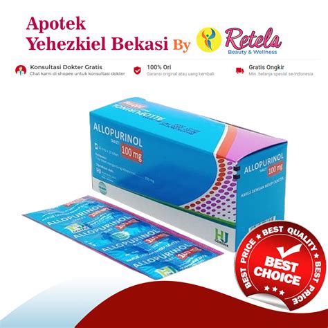 Jual Allopurinol 100mg 1 Strip 10 Tablet Shopee Indonesia