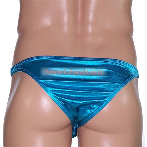 K319 Y Sexy Mens Bikini Swimsuit High Cut Narrow Waist Shiny Knit Satin Fabric EBay