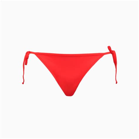 Puma Swim Women Side Tie Bikini Bottom Red