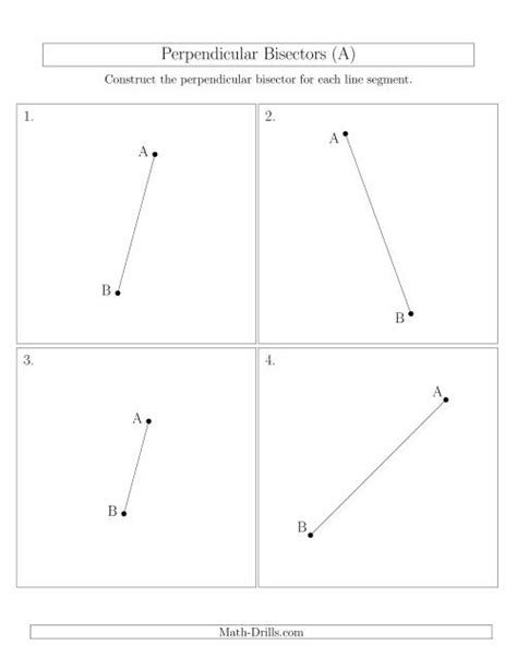 Perpendicular Bisectors Of A Line Segment A Geometry Worksheet