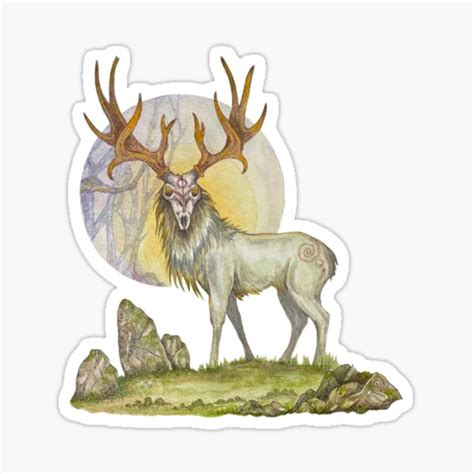 The Stag King Sticker For Sale By Creaturetrish Redbubble