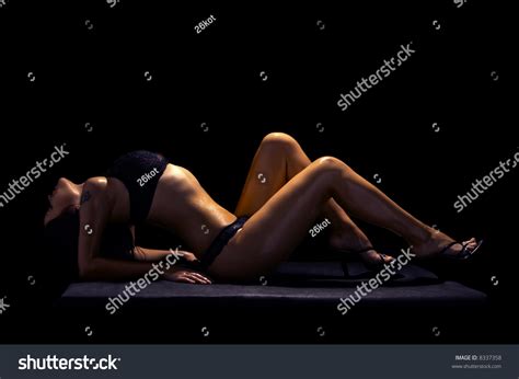 Sexual Brunette Tattoo Underclothes Isolated On Stock Photo Edit Now