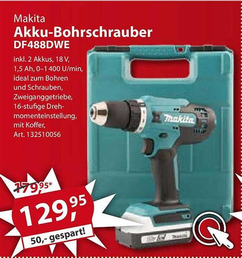 Makita Akku-bohrschrauber Df488dwe Angebot bei Sonderpreis Baumarkt ...