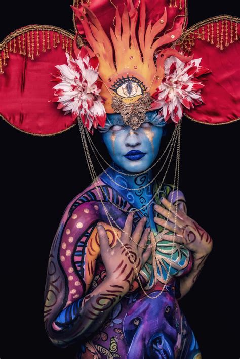 Download Body Painting Festival Colorful Third Eyes Costume Picture