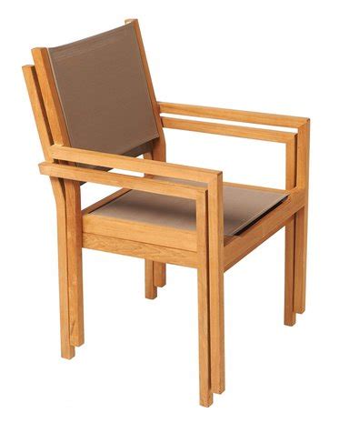 Traditional Teak KATE Stacking Chair Taupe Teak Garden