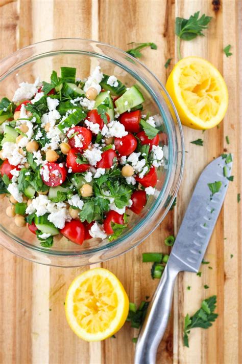 Chickpea Cucumber Salad With Feta Eats By April