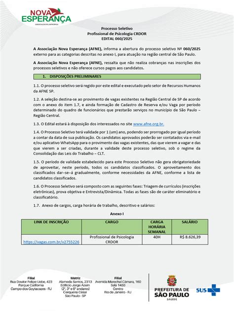 Processo Seletivo Psicologia 2025 - Processo Seletivo Psicologia SP 2025 | PDF | Ação afirmativa | Gestão ...