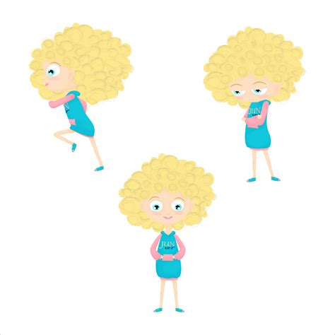 Girl With Curly Blonde Hair And Blue Eyes