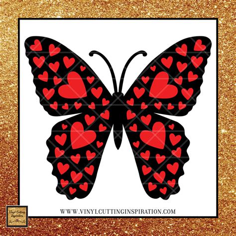 Butterfly Svg Heart Svg Valentines Day Butterfly Love Svg Wings Sv