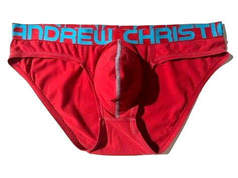 ANDREW CHRISTIAN Red Vintage Bikini Brief Hang Free Show It Pouch Front Sz XL EBay