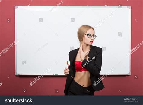 Business Woman Lingerie On Background Whiteboard Stock Photo Edit Now 313049549