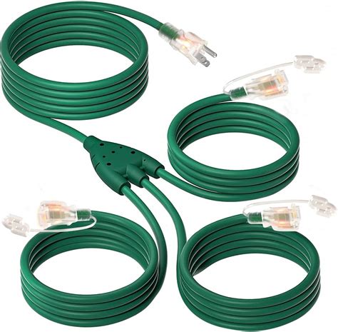 Amazon 200 Foot Extension Cord 1 To 3 Splitter With Multiple