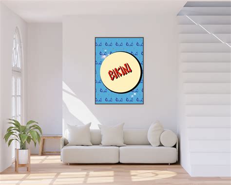 Blue Bikini Pixel Art 8 Bit Art Print 50 X 70 Cm Etsy Hong Kong