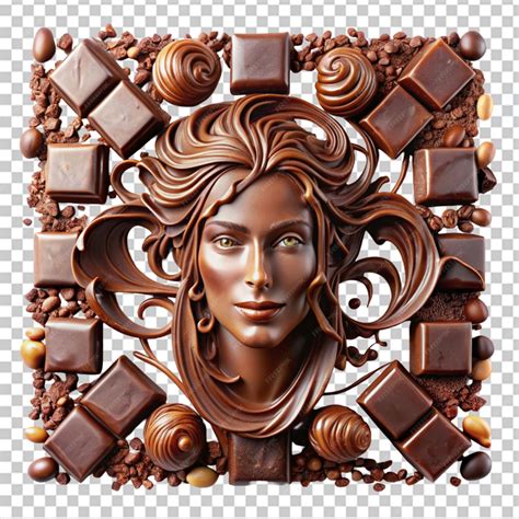 Premium Psd Chocolate Art Making On Transparent Background