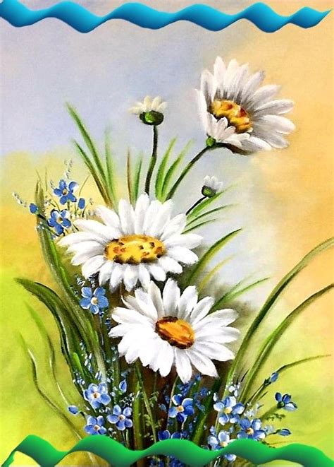 Pin by Dòra HARCOS on fantázia Daisy painting Art painting