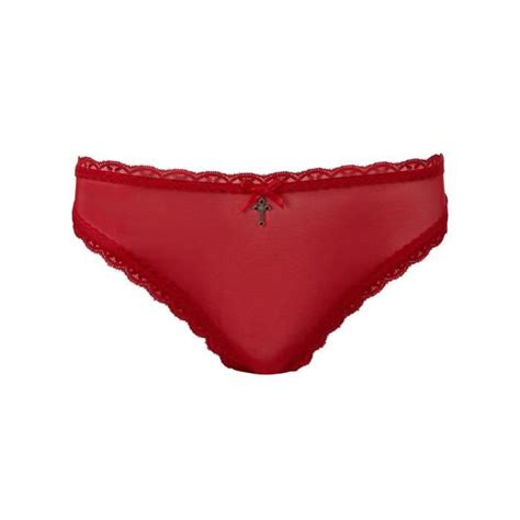 Culotte rouge à bordure en dentelle et petit noeud croix KILLSTAR lingerie sexy gothique Rouge