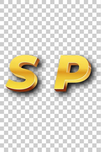 Premium PSD | Sp gold logo icon isolated white background transparent