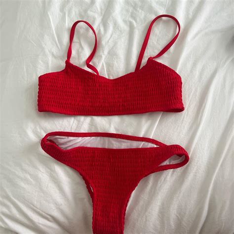 Super Cute Red Bikini Set From Amazon Bottoms Run Depop