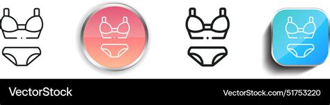 Bikini Icon Thin Linear Regular And Button Style Vector Image