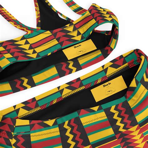 African Print Bikini Kente Print High Waisted Two Piece Etsy