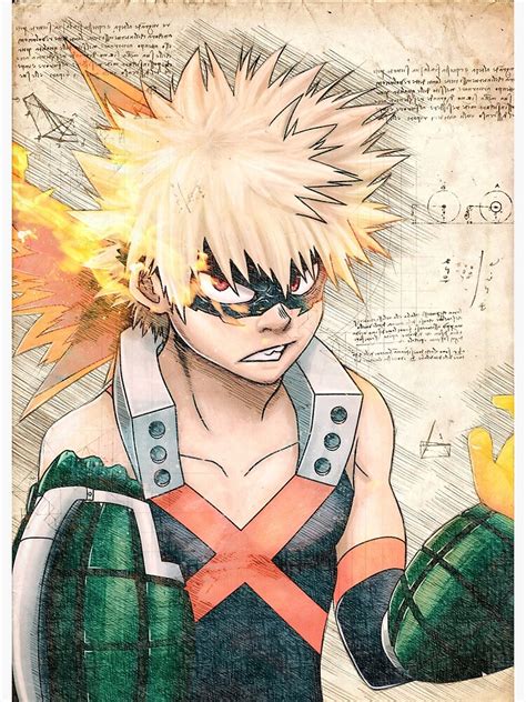 My Hero Academia Katsuki Bakugo Kacchan Vintage Artwork Poster