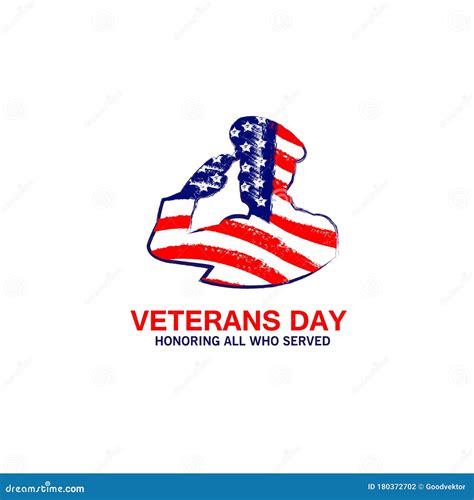 Salute Army Flag Vector Illustration Of American Veterans Day 11th