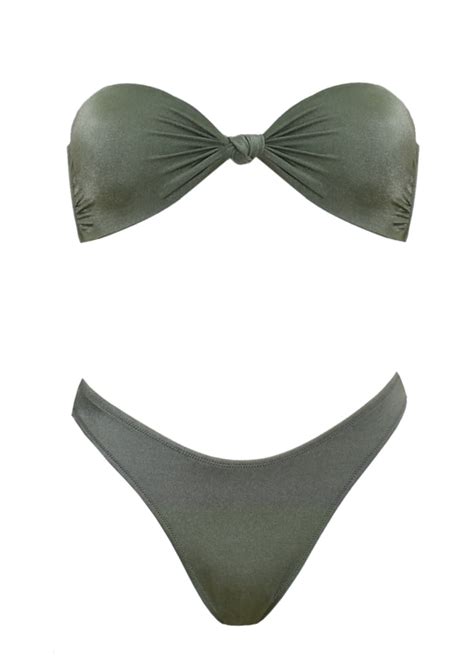 Bari Khaki Strapless Bikini Set Zeta Curves