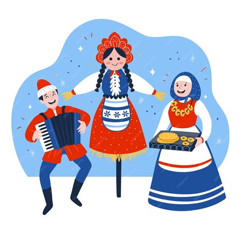 Рисованная иллюстрация масленицы | Бесплатно векторы