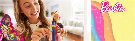 Barbie Doll Rainbow Sparkle Hair With Extra Long 7 5 Inch Blonde Rainbow Hair Sparkle Gel