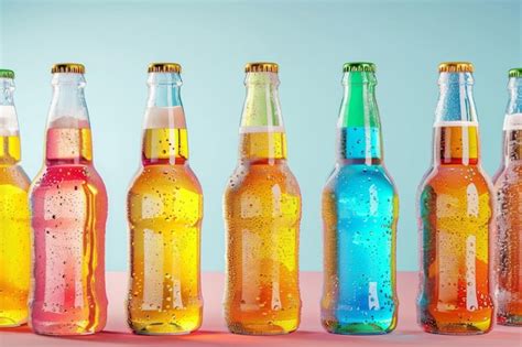 Orange Beer Bottles Mockup For Summer Day Sweet Alcohol Drinks For