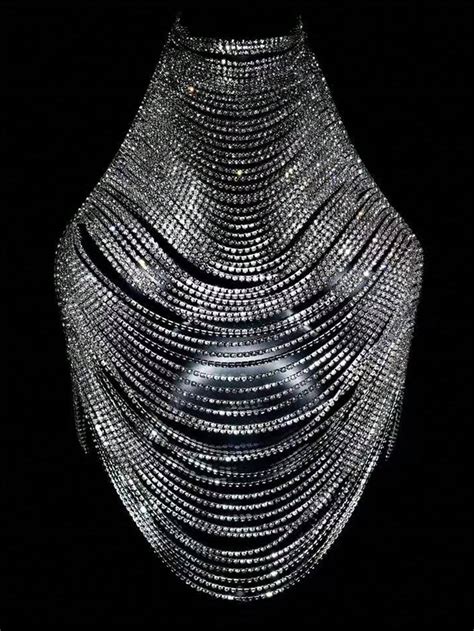 Luxury Rhinestone Multi Layer Bikini Body Chain Suitable For Fashion