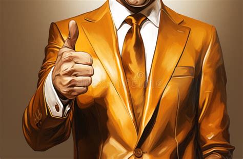 Golden Thumbs Up A Digital Art Representation Of A Businessman S