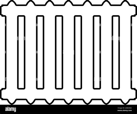 Cast Iron Battery Heating Radiator Icon Outline Black Color Vector Illustration Flat Style