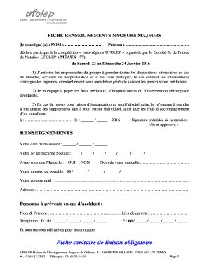 Remplissable En Ligne Fiche Sanitaire De Liaison Obligatoire Fax Email