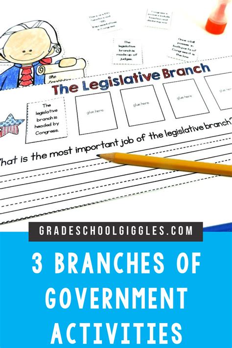 3 Branches Of Government Project Book Activity Worksheets Three