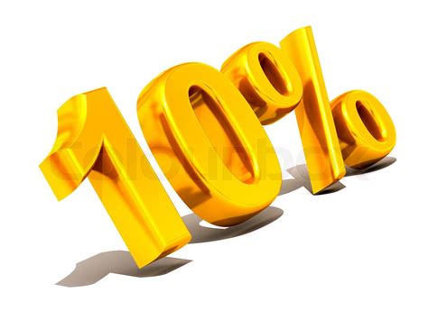 ten percent. Gold. 3d | Stock image | Colourbox