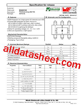 SOT23-6L Datasheet(PDF) - Wurth Elektronik GmbH & Co. KG, Germany.