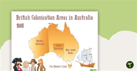 british colonisation areas  australia  map  worksheet