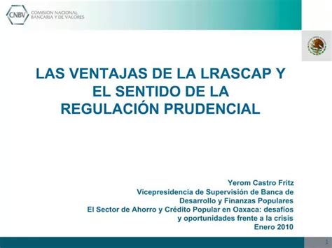 Ppt Las Ventajas De La Lrascap Y El Sentido De La Regulaci N