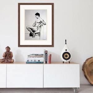 Gay Art ORIGINAL Drawing NO Print Male Nude Drawing From The Series Gestural Male Nude