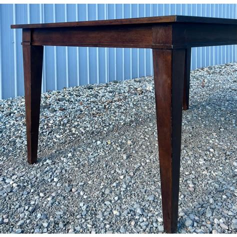 Ethan Allen Farmhouse Style Rustic Mahogany Dining Table Chairish
