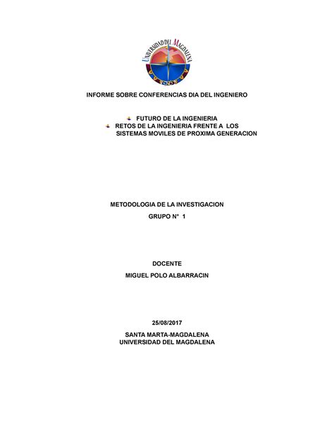 Informe De Conferencias Informe Sobre Conferencias Dia Del Ingeniero