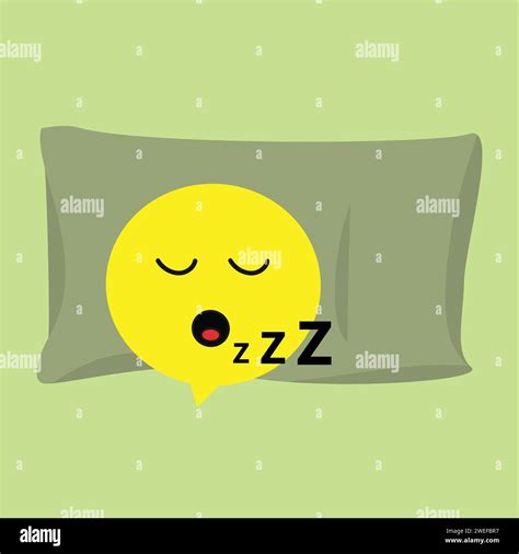 Speech Bubble With Emoticon Face Sleeping On A Pillow Stock Vector