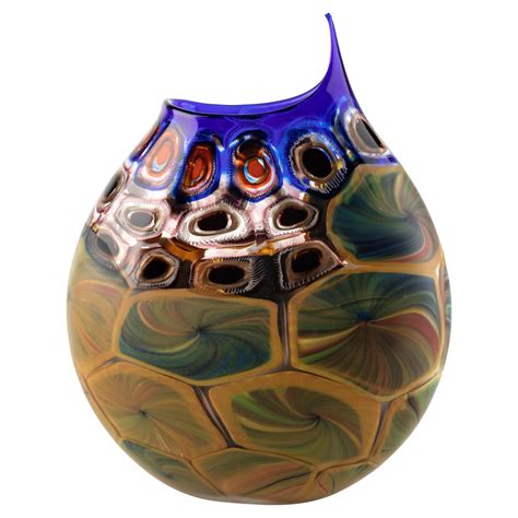 1295 Vase Murrine en verre soufflé à la main de Murano Millefiori