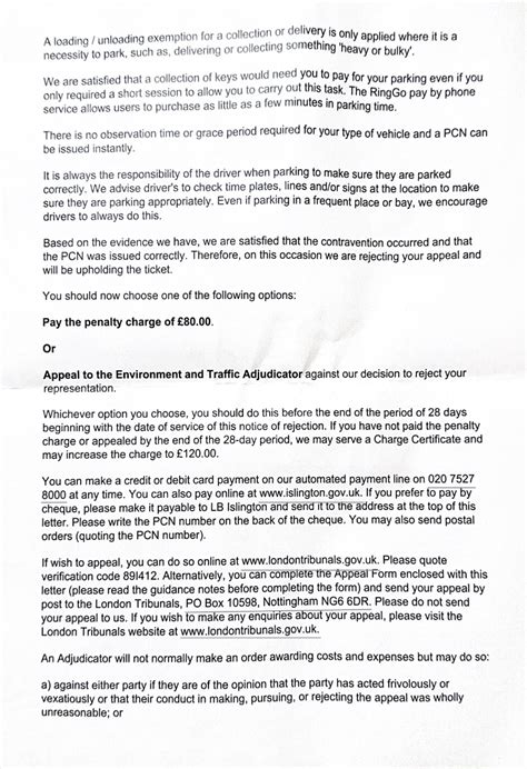 Islington Penalty Charge Notice - Parked without payment of the parking ...