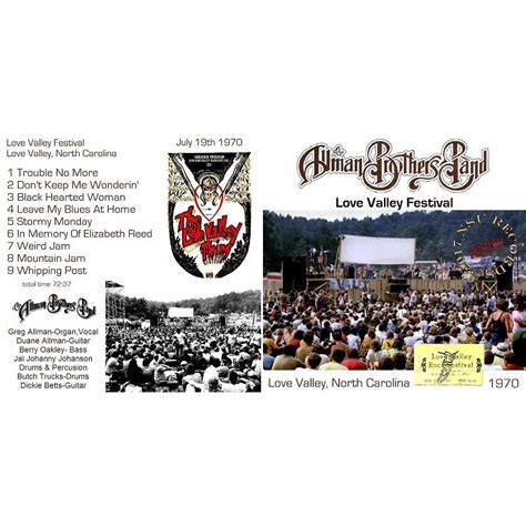 Live Love Valley Festival 1970 Ltd Cd By Allman Brothers Band Cd With