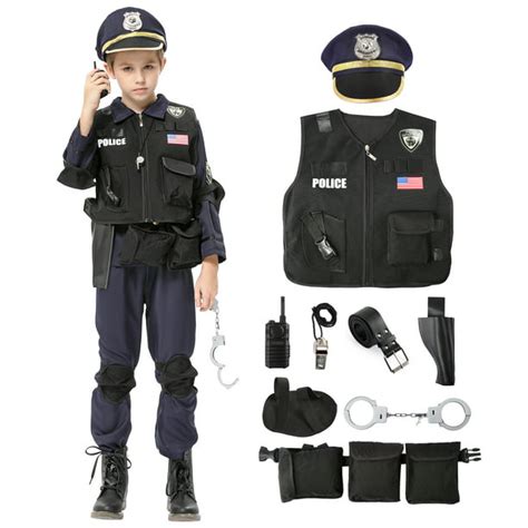 Shininglove Police Costume For Kids 7 Year Old Boy Halloween Cop