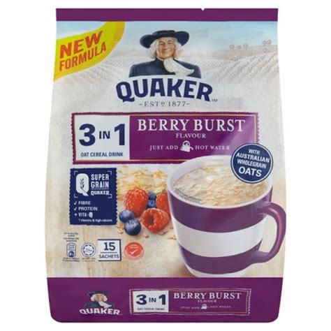 Quaker Oat Cereal Drink 3in1 Berry Burst 15 S X 30g Original 15 S X