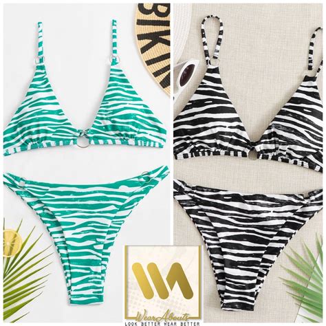 Zebra Print Two Piece Bikini Swimsuit Swimwear Shopee Philippines