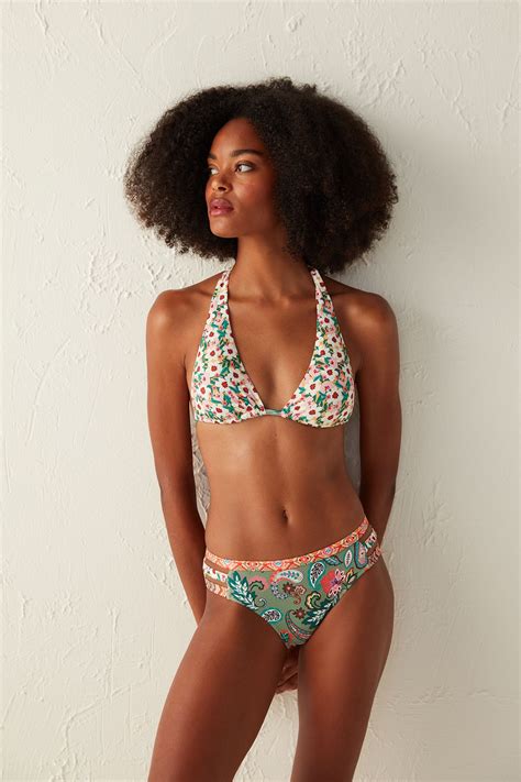 Penti Çok Renkli Çiçek Desenli Bianca Derin V Yaka Üçgen Bikini Üstü Fiyatı Yorumları